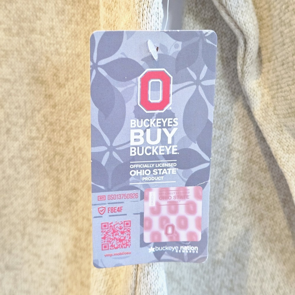 Ohio State Buckeyes Sand 1/4 Zip Pullover Hanes Medium Embroidered OSU - Picture 5 of 7